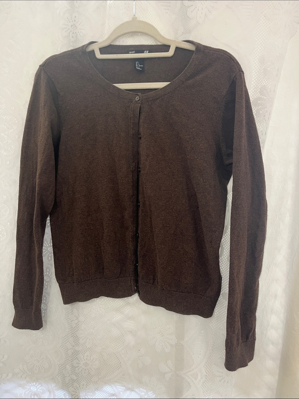 😻5for$15😻H&M Cotton Brown Button-Front Cardigan L
